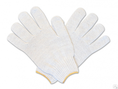 перчатки ХБ с ПВХ 5нитей 10класс белые 400пар/кор 32480.04
