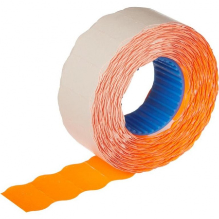 Этикет ленты 26*12мм оранжевая волна 