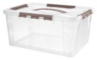 Ящик 390*290*180мм 15,3л универс с замком и ручкой GRAND BOX коричн